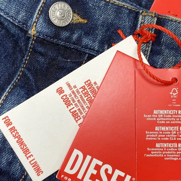 Diesel Men's 2019 D-Strukt Slim Fit Jeans Dark Blue Size 33 - Picture 8 of 10